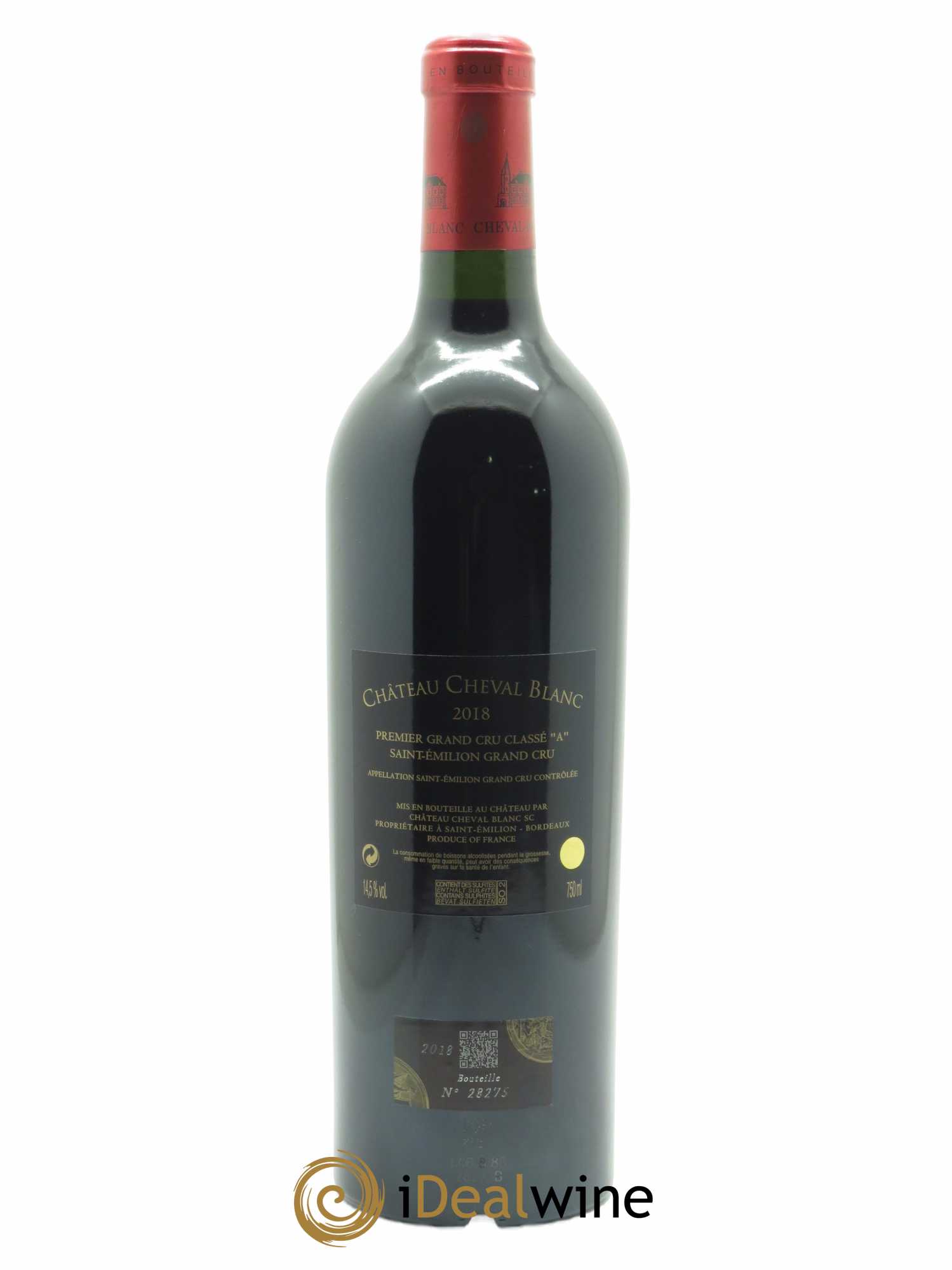 Château Cheval Blanc 1er Grand Cru Classé A (CBO à partir de 6 bts) 2018 - Lot de 1 bouteille - 1