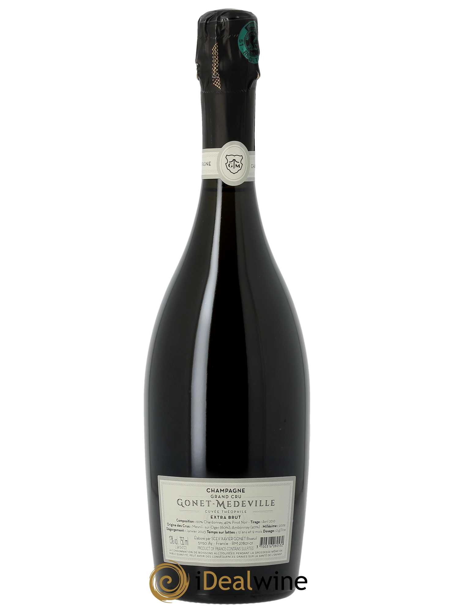 Cuvée Théophile Grand Cru Extra-Brut Vignobles Gonet-Medeville 2009 - Lot de 1 bouteille - 1