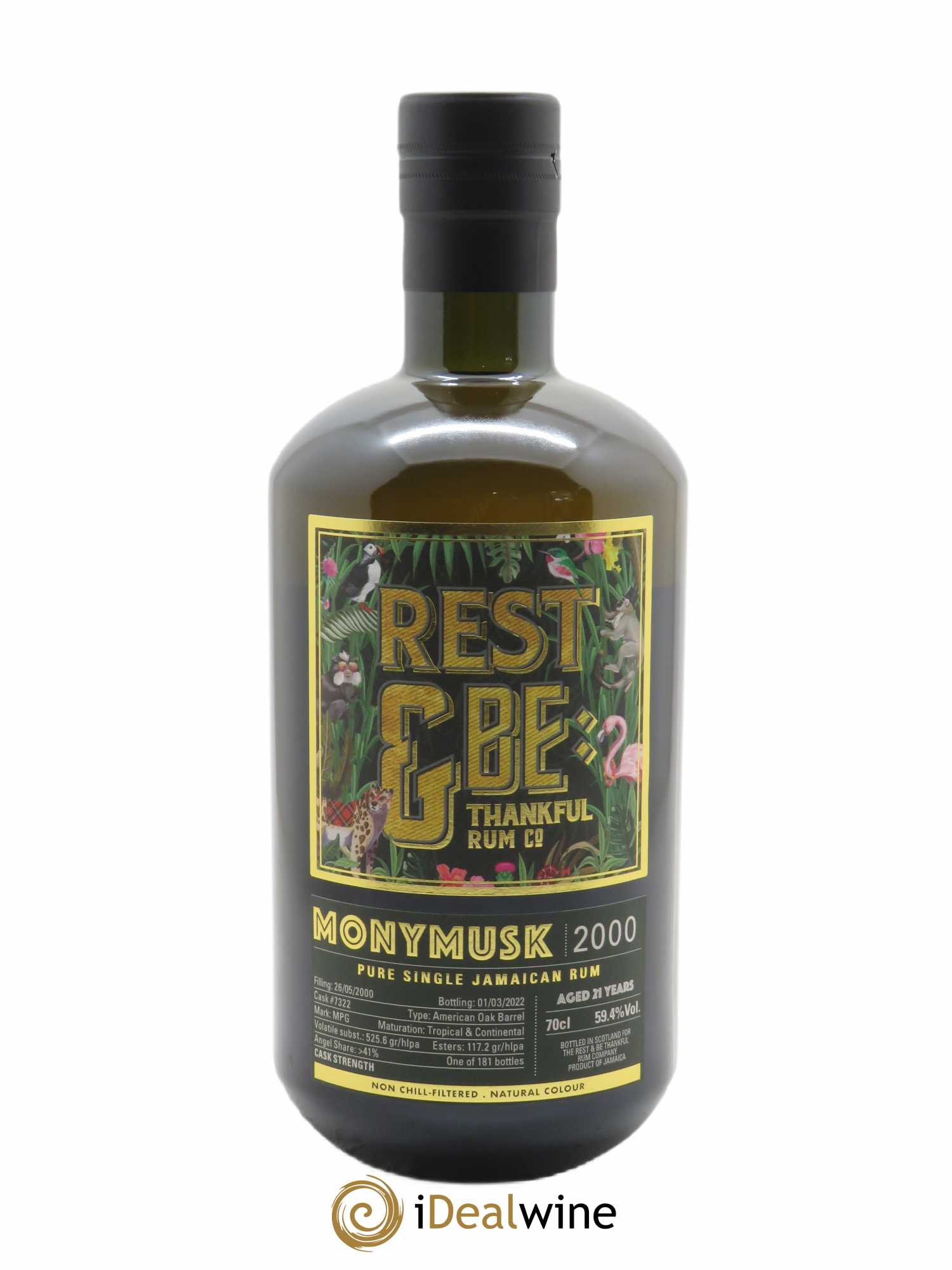 Rhum Monymusk MPG Single Cask Rest & Be thankful (70cl) 2000 - Lotto di 1 bottiglia - 1