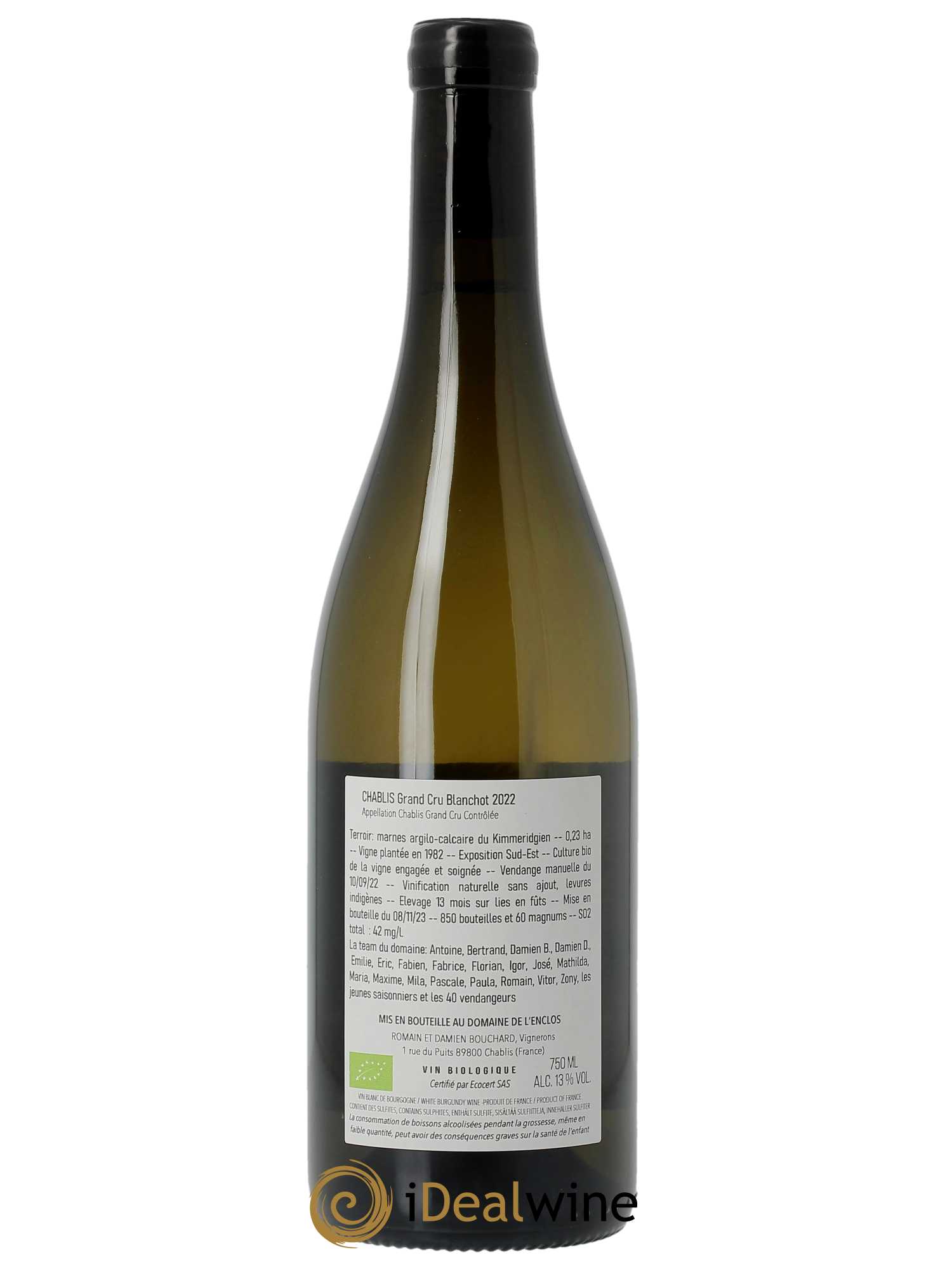 Chablis Grand Cru Blanchot Domaine de l'Enclos 2022 - Lot de 1 bouteille - 1