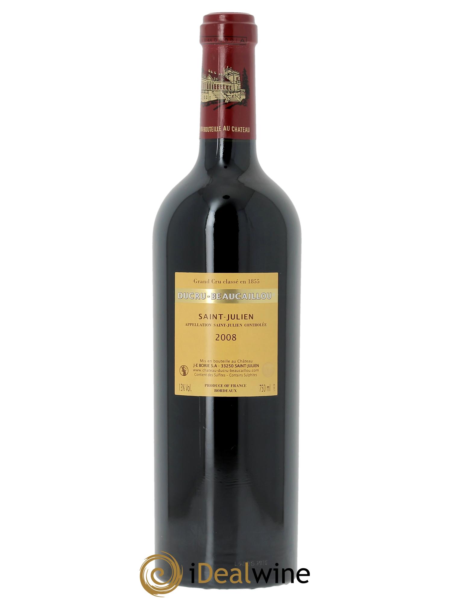 Château Ducru Beaucaillou 2ème Grand Cru Classé (Cassetta in legno a partire da 6 bt) 2008 - Lotto di 1 bottiglia - 1
