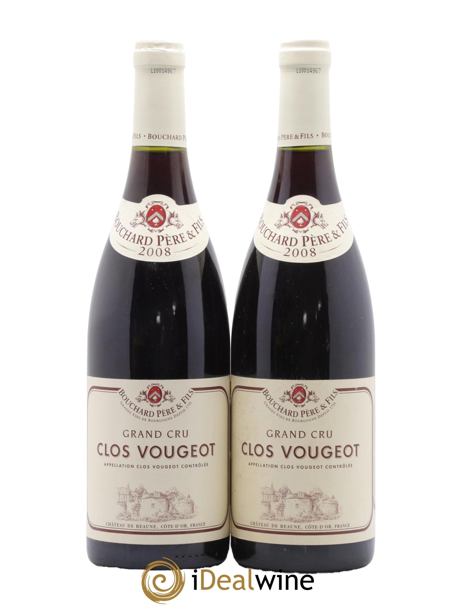 Clos de Vougeot Grand Cru Bouchard Père & Fils 2008 - Lot of 2 bottles - 0