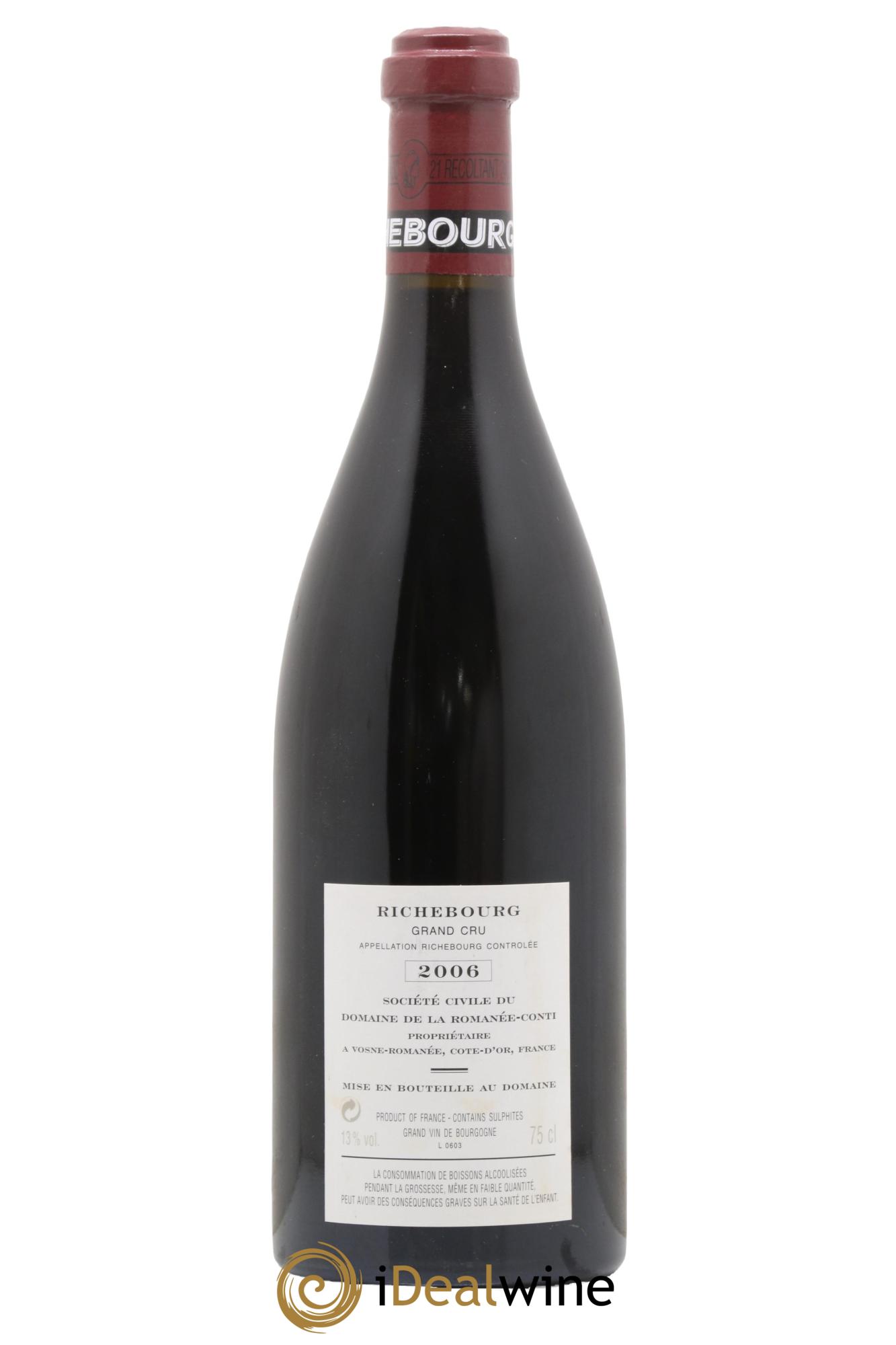 Richebourg Grand Cru Domaine de la Romanée-Conti 2006 - Lotto di 1 bottiglia - 1