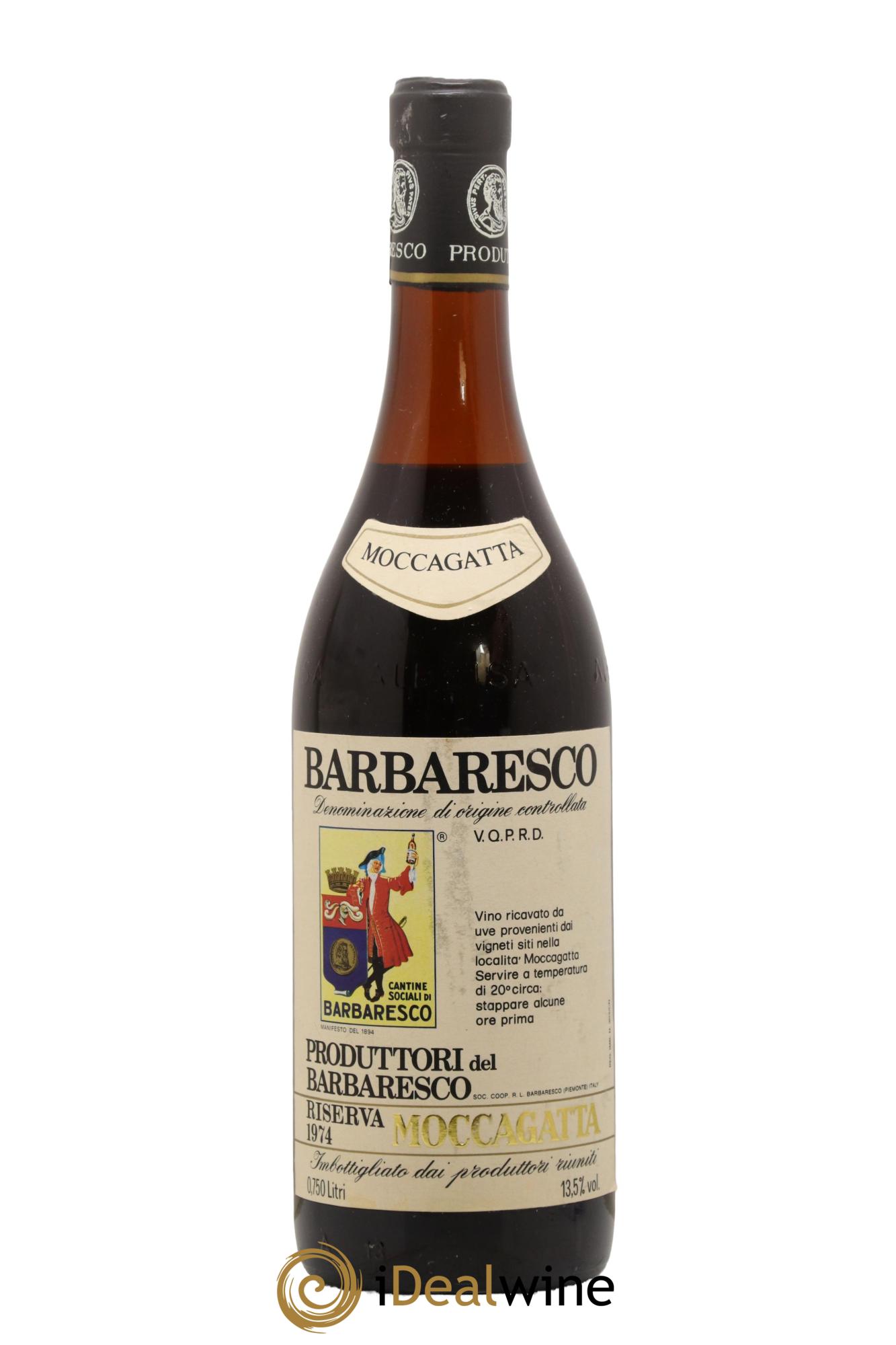 Barbaresco DOCG Riserva Moccagatta Produttori del Barbaresco 1974 - Lot de 1 bouteille - 0