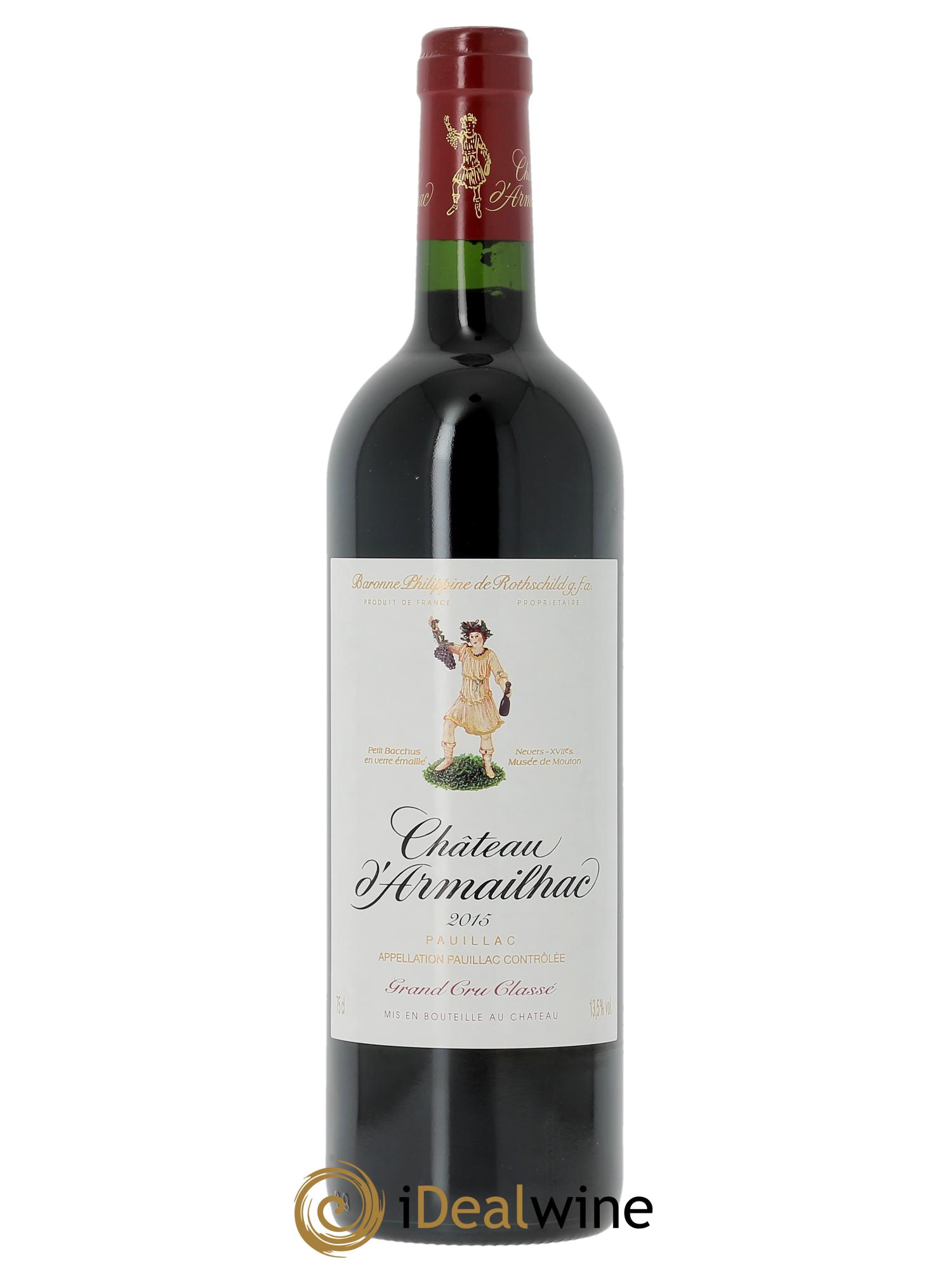 Château d' Armailhac - Mouton Baron(ne) Philippe 5ème Grand Cru Classé (Cassetta in legno a partire da 6 bt) 2015 - Lotto di 1 bottiglia - 0