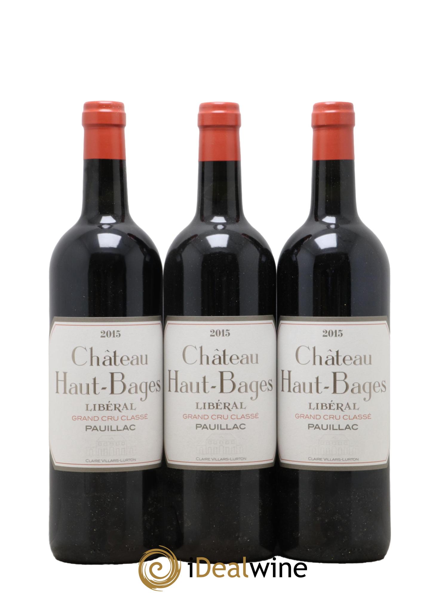 Château Haut Bages Libéral 5ème Grand Cru Classé 2015 - Lot de 3 bouteilles - 0