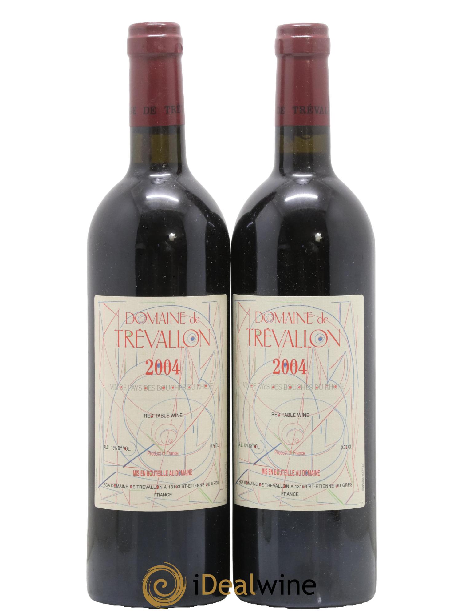VDP Bouches du Rhône Trévallon (Domaine de) Eloi Dürrbach 2004 - Lot of 2 bottles - 0