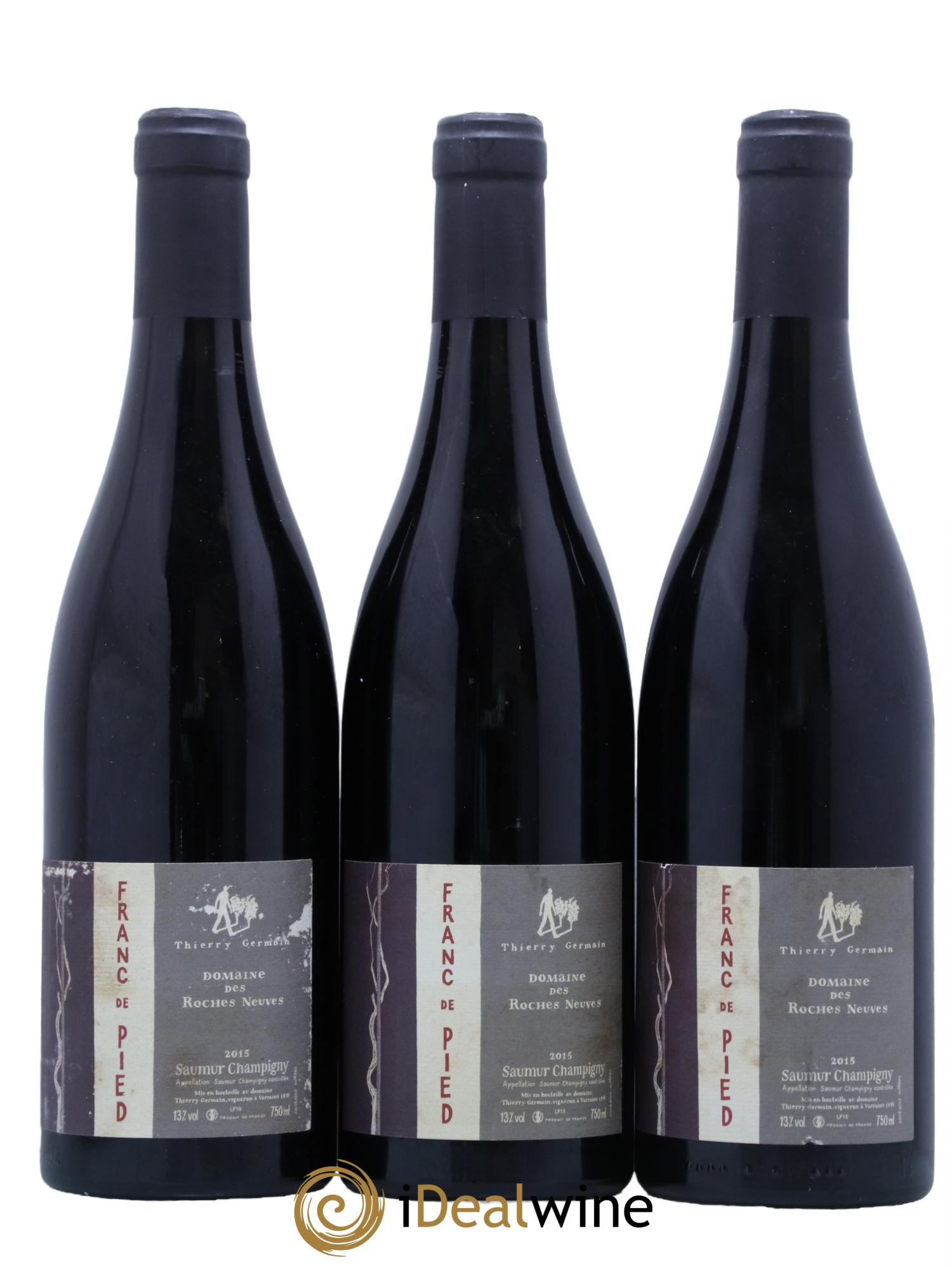 Saumur-Champigny Franc de pied Domaine des Roches Neuves - Thierry Germain 2015 - Lot of 3 bottles - 0
