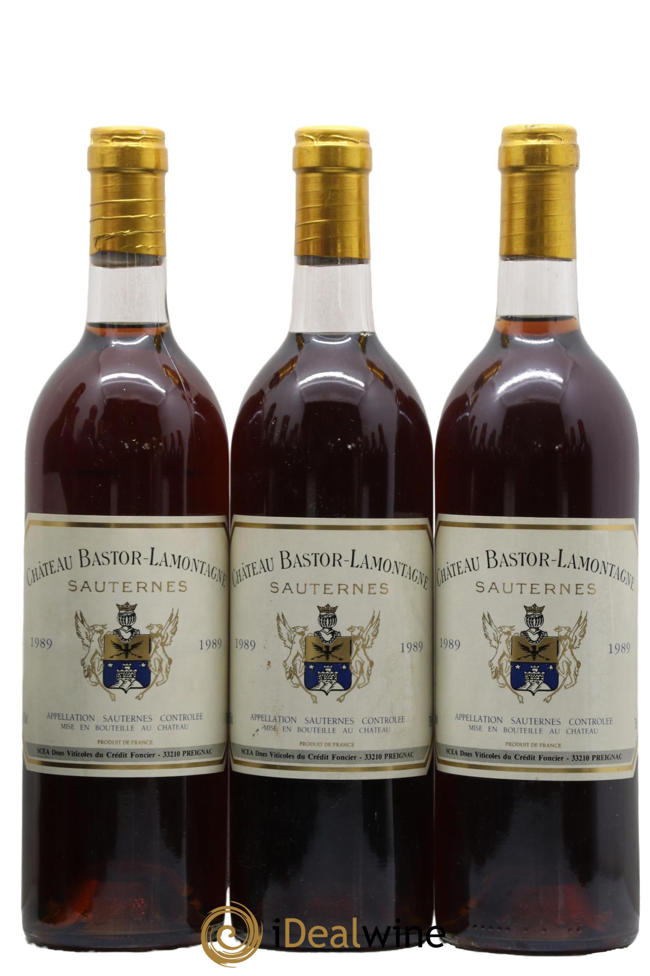 Château Bastor Lamontagne 1989 - Lot de 3 bouteilles - 0