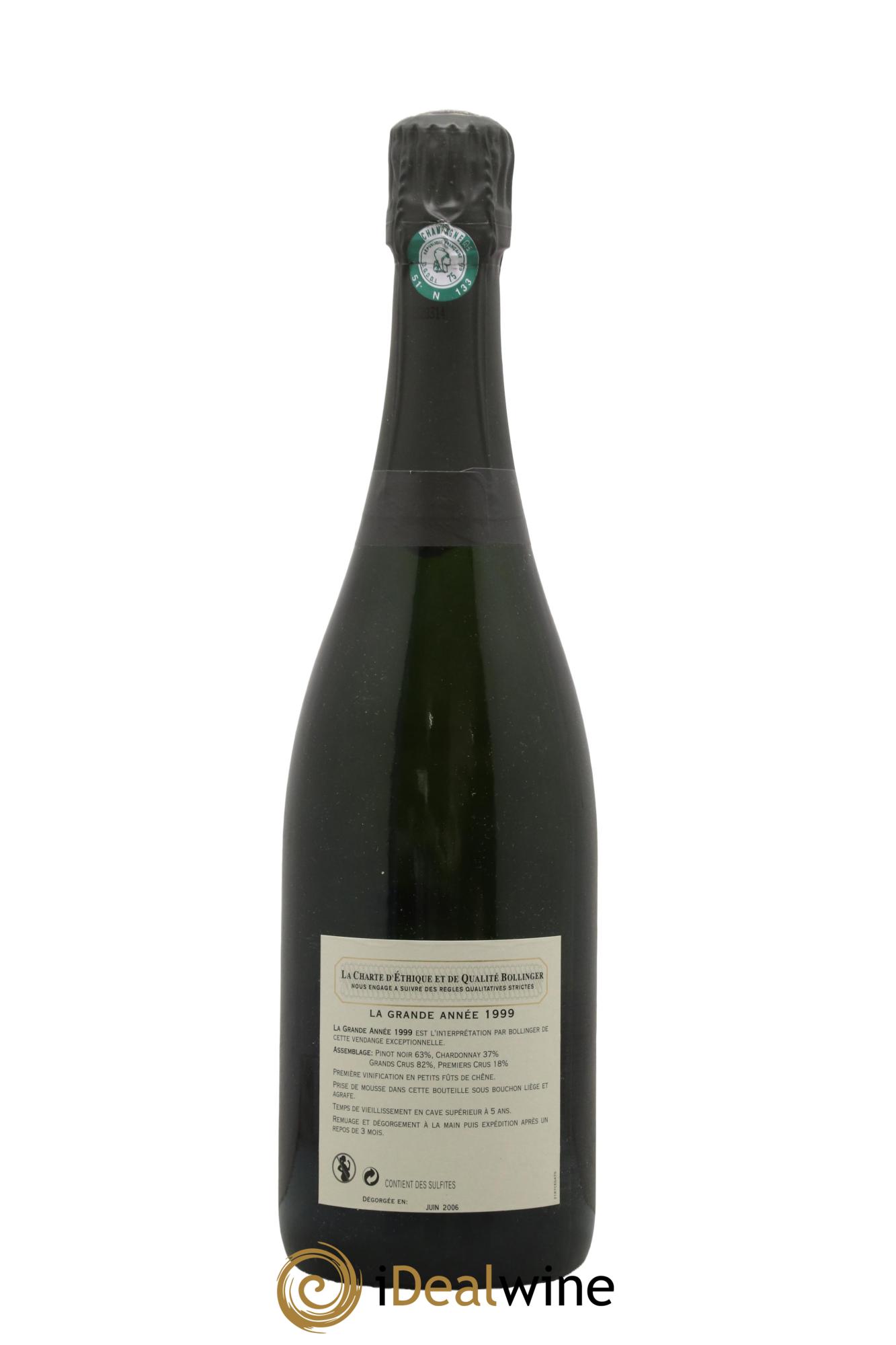 Grande Année Brut Bollinger 1999 - Lot de 1 bouteille - 1