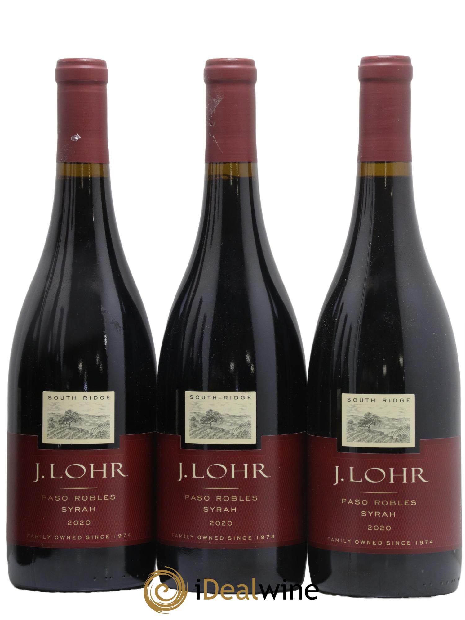 USA Syrah Paso Robles South Ridge J. Lohr 2020 - Lot de 3 bouteilles - 0
