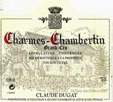 Etichetta Charmes-Chambertin Grand Cru Claude Dugat 1998