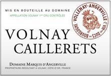 Etiquette du vin Volnay 1er Cru Caillerets Marquis d'Angerville (Domaine) 1994