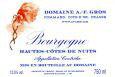 Etiquette du vin Hautes-Côtes de Nuits A.-F. Gros 2010