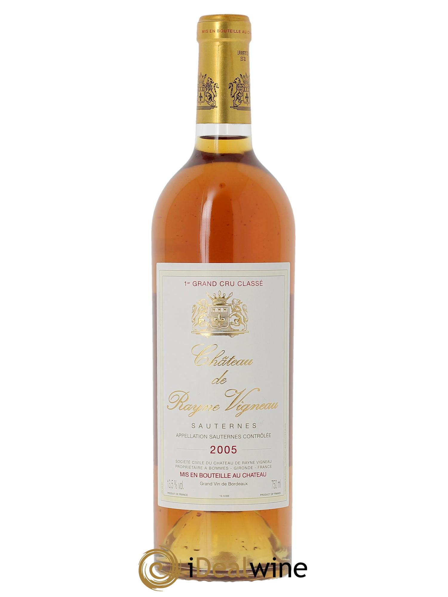 Château de Rayne Vigneau 1er Grand Cru Classé (Cassetta in legno a partire da 6 bt) 2005 - Lotto di 1 bottiglia - 0