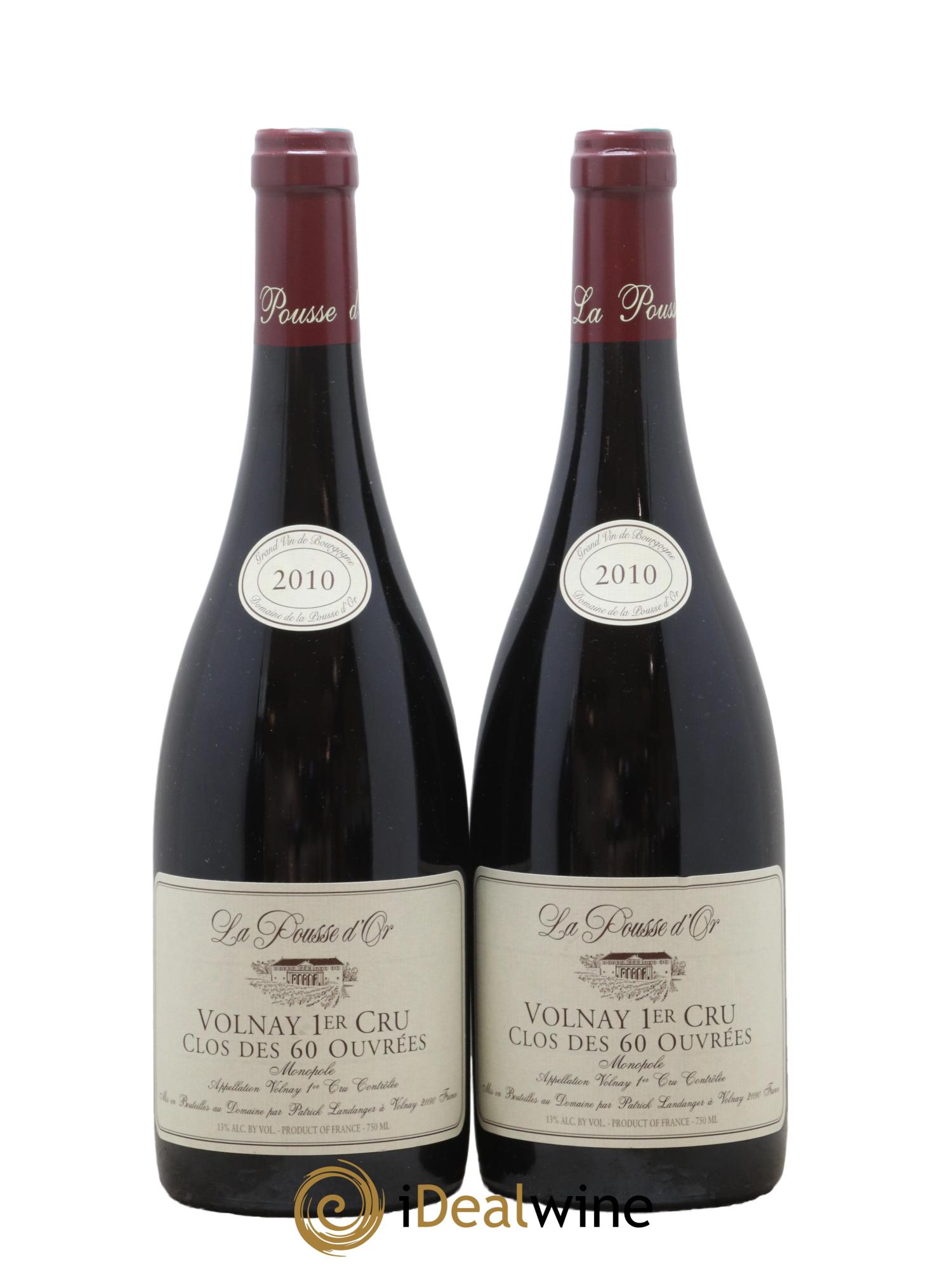Volnay 1er Cru Clos des 60 ouvrées La Pousse d'Or (Domaine de) 2010 - Posten von 2 Flaschen - 0