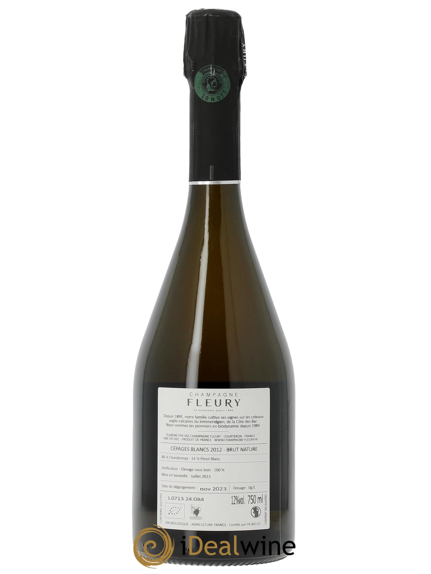 Cépages Blancs Blanc de Blancs Extra-Brut Fleury 2012 - Lot de 1 bouteille - 1